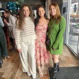 Tea Party Chic Pink Floral Print Tie-Strap Tiered Midi Dress